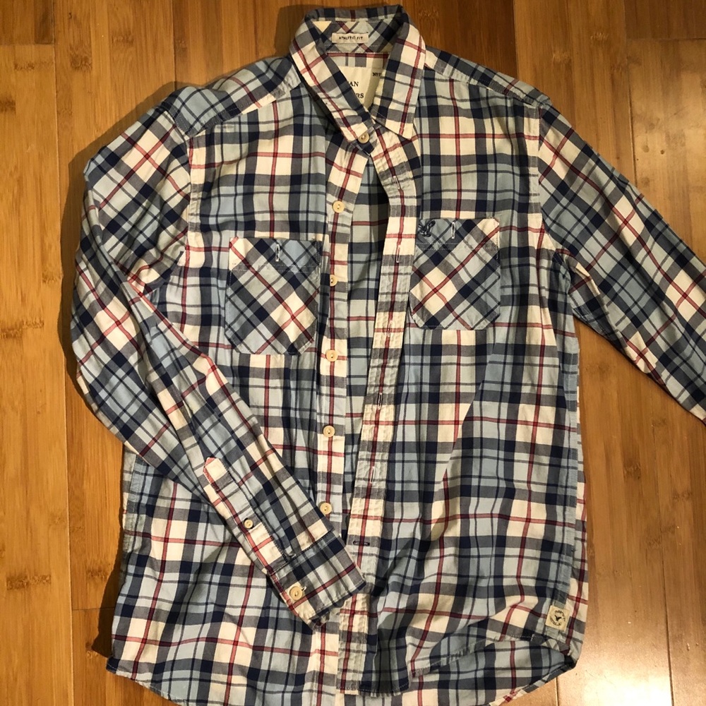 American Eagle Small Blue Flannel